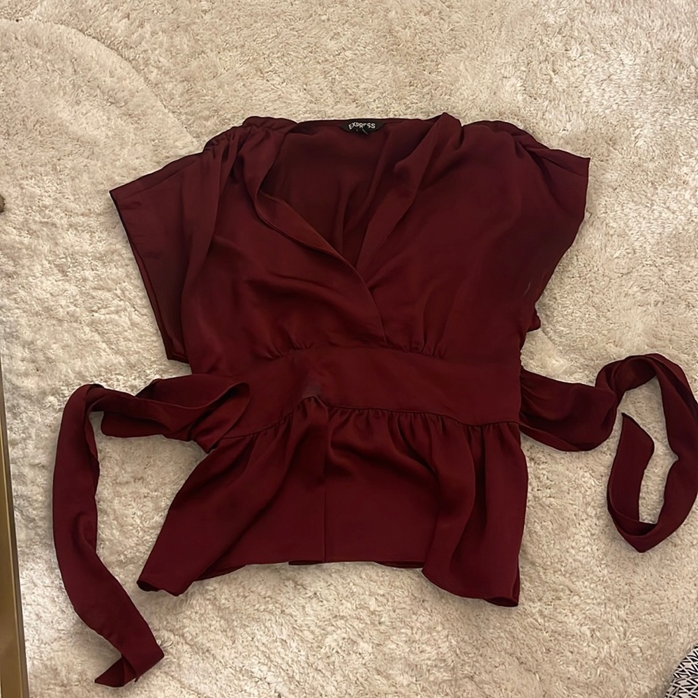 Express silk peplum top